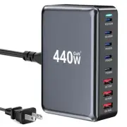 440W Fast USB C GAN Charger Block 8 Port Charging Station HUB Brick Dual PD P...