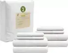 100% Organic Cotton Pure White Full Sheets Set, 4-Piece Pure Organic Cotton Long