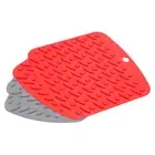4pcs Silicone Trivet Mat Kitchen Hot Pads for Pots Dish-Light Grey/Red
