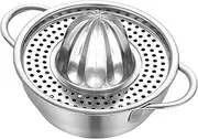 Stainless Steel Lemon Juicer - Handheld Juicer Squeezer for Lemon - Juice Making Bowl Portable Fruits Squeezing Drinking Gadget for Oranges, Citrus, Grapefruit