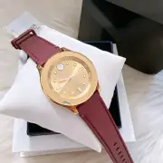 Movado Bold Gold Dial and Red Silicone Strap Women's Watch - 3600717 New