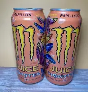 Monster Energy Juice Papillon, Full 16oz Can, Bundle Of 2