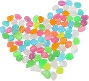 FUNOMOCYA 100pcs Luminous Pebbles Resin Material Glow in The Dark Decorative Rocks for Aquarium Fish Tank Gardens