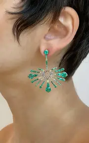 [Nak Armstrong] Sea Anemone 20K Rose Gold Emerald Opal and Diamond Earrings