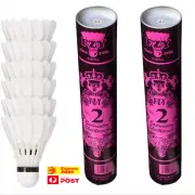 24PC White Goose Feather Birdies Badminton Ball Shuttlecocks Sport Training Game