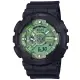 【CASIO 卡西歐】G-SHOCK 經典酷黑 獨特百搭 鼠尾草綠 人氣雙顯 GA-110CD-1A3_51.2mm