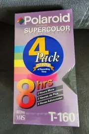 Polaroid Supercolor T-160 VCR TAPES 4PK