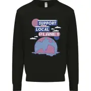 Support Your Local Planet Climate Change Kids Sweatshirt Jumper