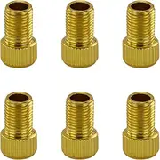BOROLA 6PCS Bike Presta Valve Adapter Adaptor,Presta to Schrader Converter-Bike Pump Tire French/UK to US - Inflate Caps(Gold)
