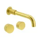 KYLINS Brushed Gold Round Swivel Filler Outlet Bathtub Spout & Handle Twist Taps