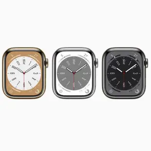 【Apple】A 級福利品 Apple Watch S8 LTE 45mm(不鏽鋼錶殼/保固6個月/贈矽膠錶帶+矽膠錶殼)