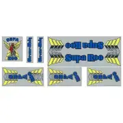 Suparoo Chrome BLUE decal set - old school bmx