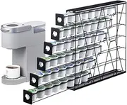 FlagShip 6-Tier Coffee Pod Holder for K Cup - 48 Capsule Max Capacity Metal Rack, Ultra-Efficient Corner Storage Space Saving Design