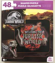 (1) 48 Pieces Welcome To Jurassic World Dinosaurs Shaped Spin Master Puzzle