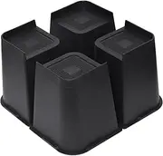 [MXMZHXU] Bed Risers 2 inch, 3 inch, 4 inch, 6 inch or 8 inch Heavy Duty Furniture Risers, Up to 6000 Lbs L Shaped Design Bed Lifts Blocks for Couch Desk Sofa Table (Black, 8 Inch 4 Pack)