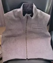 Mens L Pendleton Solid NWT Gray Wool FULL-ZIP LINED Sweater VEST Jacket TAGS!