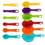 12-Piece Plastic Measuring Cups and Spoons Set - Perfect for Baking and Cooking