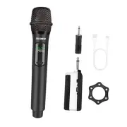 Wireless Microphone, Rechargeable Karaoke Microphone for Singing, 2.4GHz Black