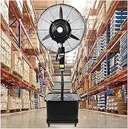 Residential commercial industrial floor fan with water tank，3-Speed Standing Misting Fan，Outdoor Pedestal Fan，Oscillating Spray Fan，Water Mist Cooling，Cool, moist and comfortable(Adjustable,650mm (26i