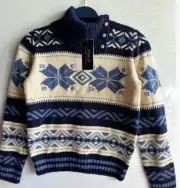 Polo Ralph Lauren L 12-14 Holliday Navy Girls Sweater New With MSRP$145.00