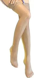[ZNL] Women's Ultra Shimmery Lace Top Thigh High Sheer Stockings Antiskid Silicone Shiny Sexy Lace Pantyhose