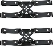 [alisikee] Adjustable Leg Garter Belt, Elastic Punk Cross Thigh Garters for Women, 1 Pair