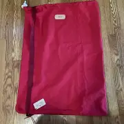 Jon Hart Natural Canvas Drawstring Red Large Laundry Bag Tote 28”x38”