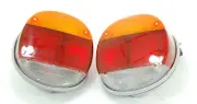 Tail Light Assembly Left & Right Amber Red Clear Lens Fits Volkswagen Type1 Bug (for: Volkswagen)