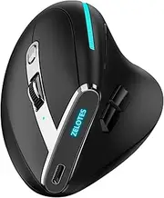 GUYOS F-36 Wireless Vertical 2.4G Bluetooth Mouse Full Color Light 8 Key Programming Five DPI Game Mouse Built-in 730mah Lithium Battery Black