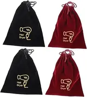 BATHVEVE 4pcs Hair Dryer Storage Bag for Travel Drawstring Pouches Universal Hair Dryer Carriers and Reusable Easy to Carry
