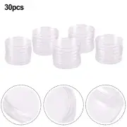 30pcs Clear Round Coin Capsule Container Storage Box Holder Case Tools Plastic