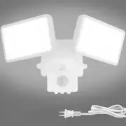 DLLT LED Motion Sensor Outdoor Light, 20W 6000K Plug in Security Lights 2 Adjust