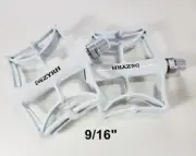 Fixed Gear Aluminum platform pedals, White W/ Foot Strap Option