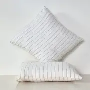Rose Stripe Linen Euros - 100% French Flax Linen