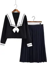 EIASER Cute Lolita Dress Skirt JK Uniform Female Class Uniform Pleated Skirt College Feng Shui Hand Suit Suit (Color : Long Skirt Suit, Size : XX-Large)