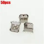 50Pcs 4-Pin Jacks Socket Pcb Mount Right Angle Female Connector Usb Type-A 90 we