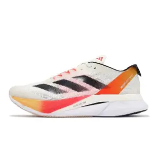 【adidas 愛迪達】慢跑鞋 Adizero Boston 12 M 男鞋 象牙白 橘 輕量 避震 中長跑 運動鞋 愛迪達(IG3320)