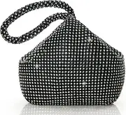 [BABEYOND] Women's Rhinestone Clutch Evening Bags Sparkly Glitter Triangle Purse for 1920s Party Prom Wedding