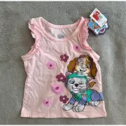 Nickelodeon Toddlers Pink Paw Patrol Ruffle Tank Size 3T