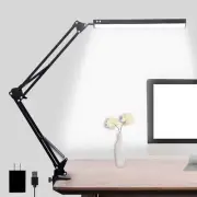 LED Desk Lamp, Adjustable Swing Arm Lamp with Clamp, Eye-Caring Reading Light, 1