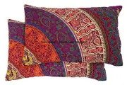 Maroon Mandala Pillow Case Indian tapestry Cushion Cover Hippie Decor Throw 2 PC