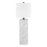 Henn&Hart 15" Marble/Black Marble/Metal/Fabric Table Lamp
