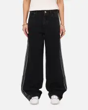 [ADIDAS] Adidas Women's Denim 3-stripes Track Pants True Black Denim - Size 24 24 Indigo Denim