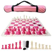 GETORIUM Tournament Chess Set: Portable Chess & Checkers Set with Carrying Bag.
