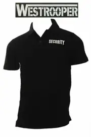 Quality Black Security Polo Shirt for party fancy dress Uniform Bouncer or work