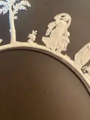 SALE! Wedgwood Jasperware Black Cake Plate Allegorical Sprigging 9”
