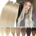 Glue in Remy Human Hair Tape in Extensions Double Sided for Skin Weft Straight