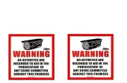 2 PCS Warning Security Cameras In Use ~ Home Video Surveillance Signs
