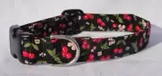 Black Cherries Cherry Blossom Cat Dog Pet Collar CUSTOM MADE Adjustable CUTE!