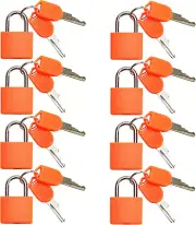 Small Mini Durable ABS Cover Solid Brass Body Individually Keyed Padlock 8p Orng